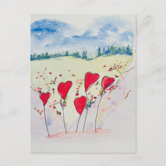 Postal Corazones de amor para siempre (Anverso)