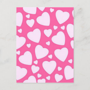 Postal Corazones de amor rosados