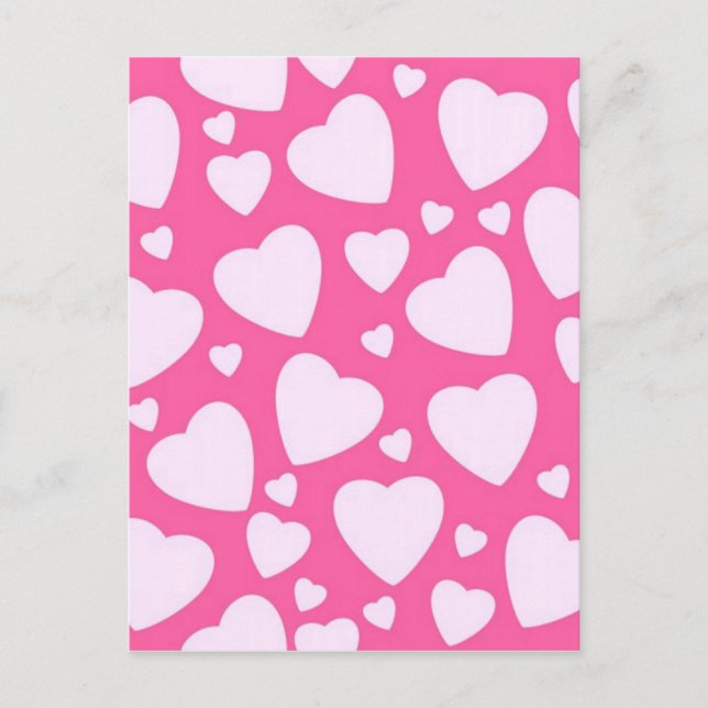Postal Corazones de amor rosados (Anverso)