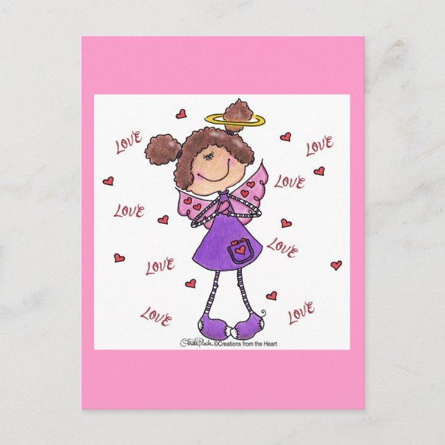 Postal Corazones de ángel (Anverso)