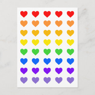 Postal Corazones de Arcoíris 