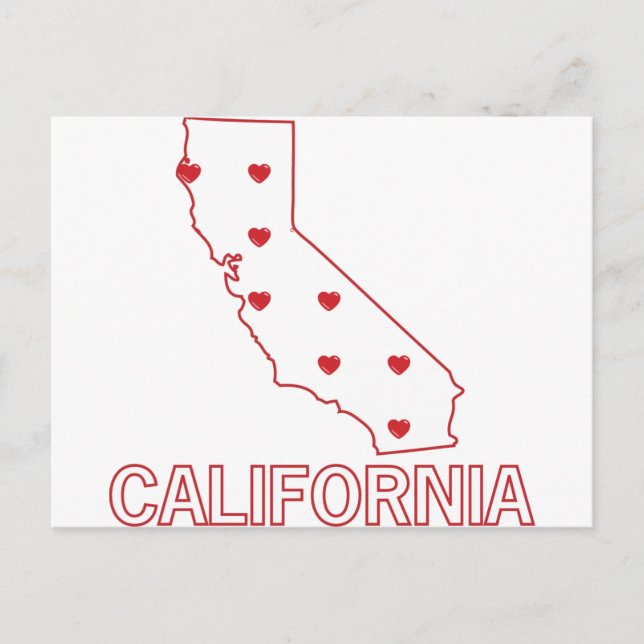 Postal Corazones de California (Anverso)