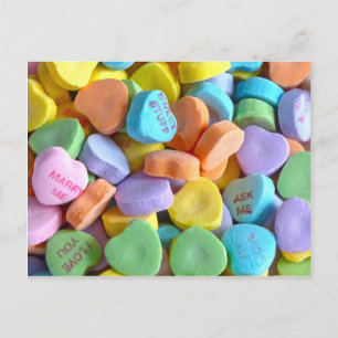Postal Corazones de caramelo coloridos