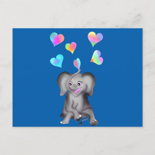 Postal Corazones de elefantes de la empresa Happy Juul