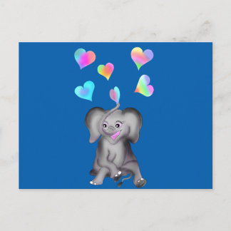 Postal Corazones de elefantes de la empresa Happy Juul