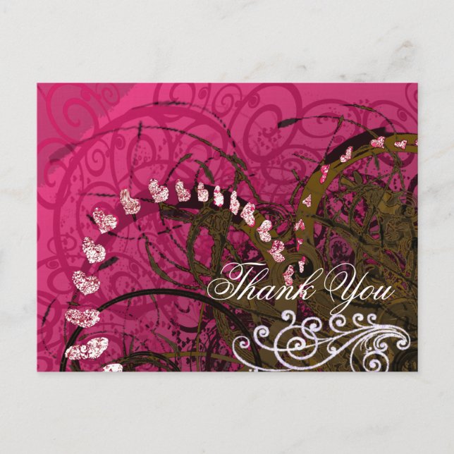 Postal Corazones de Frambuesa Agradecidos (Anverso)