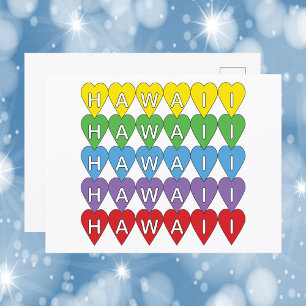 Postal Corazones de Hawái coloridos