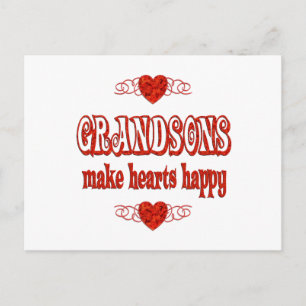 Postal Corazones de nietos