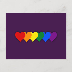 Postal corazones de orgullo LGBT