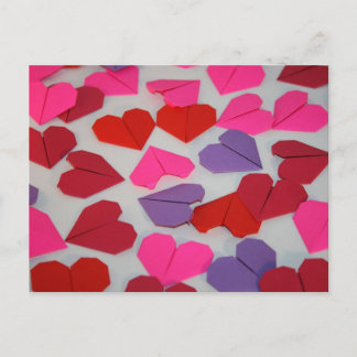 Postal Corazones de Origami