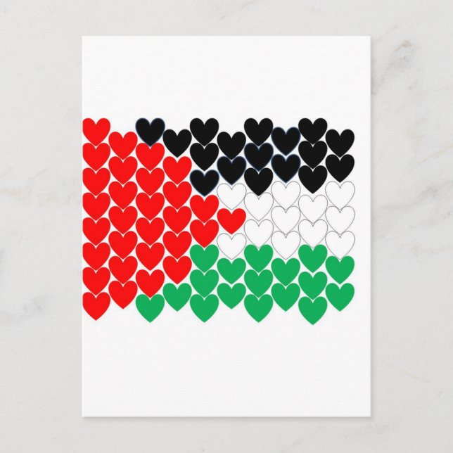 Postal corazones de Palestina (Anverso)