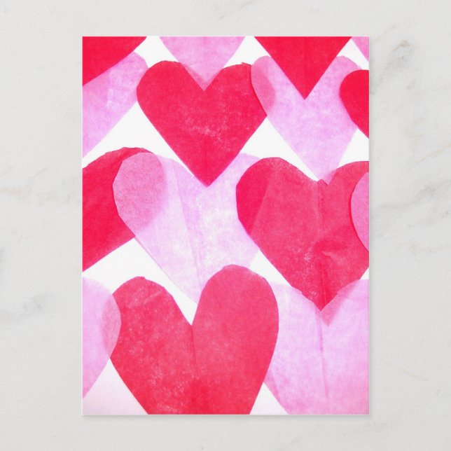 Postal Corazones de papel (Anverso)