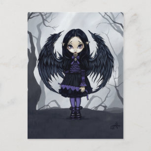 Postal "Corazones de papel morado"