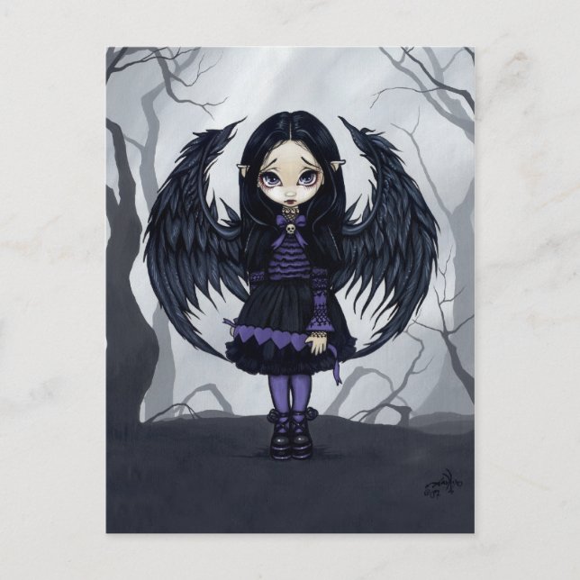 Postal "Corazones de papel morado" (Anverso)