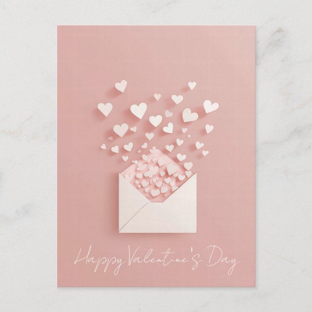 Postal Corazones de papel saludan a Valentine (Anverso)