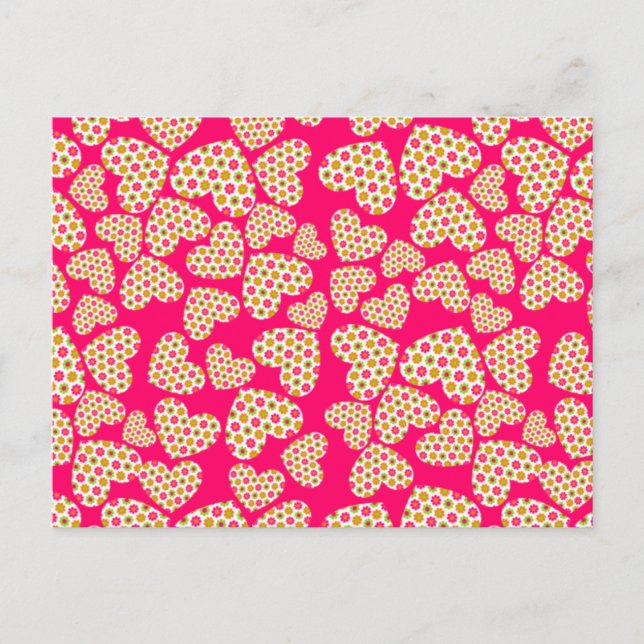 Postal Corazones de potencia de flor (Anverso)