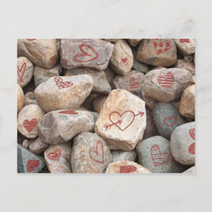 Postal Corazones de San Valentín pesados, impresión de ar