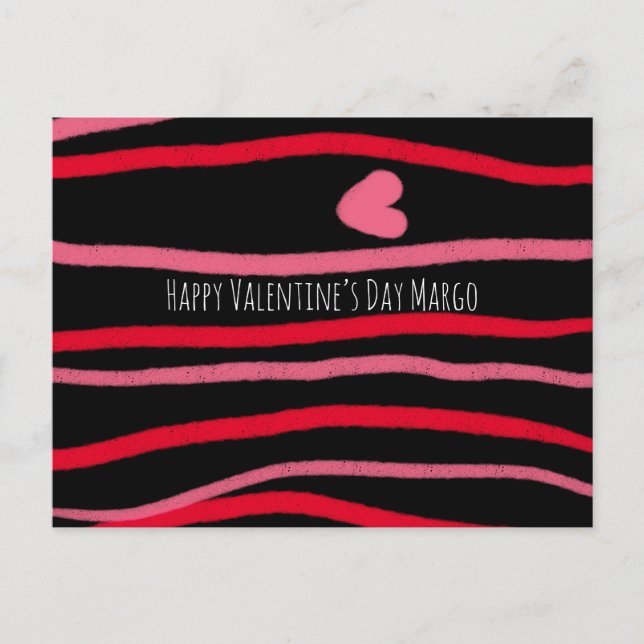 Postal Corazones de San Valentín y Corazón Negro (Anverso)