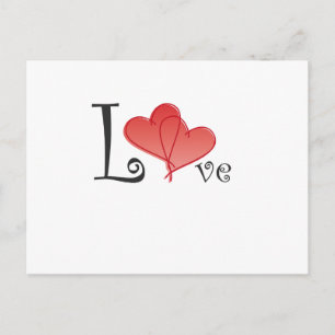 Postal Corazones del amor