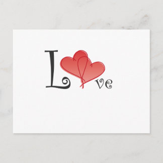 Postal Corazones del amor