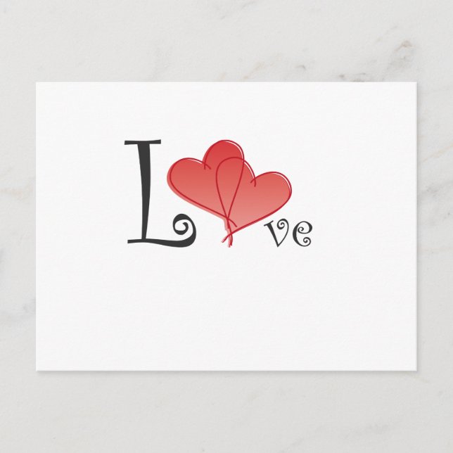 Postal Corazones del amor (Anverso)