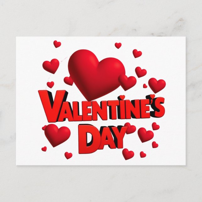 Postal corazones día de San Valentín amor  (Anverso)