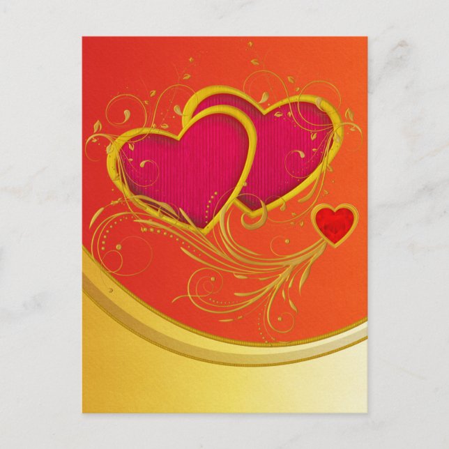 Postal Corazones dobles (Anverso)