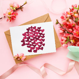 Postal corazones el día de San Valentín en viva magenta