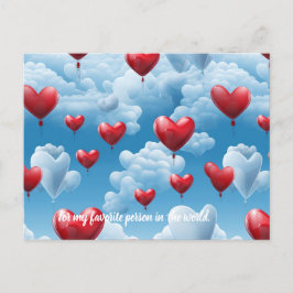 Postal Corazones en cielo