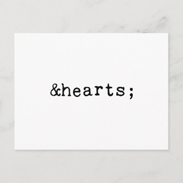 Postal Corazones en HTML (Anverso)