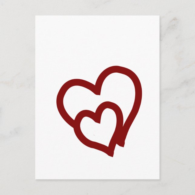 Postal Corazones entrelazados (Anverso)