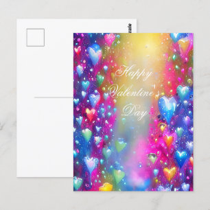 Postal Corazones flotando en la valentina solar