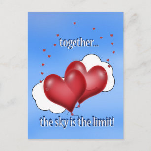 Postal Corazones globos con corazones pequeños
