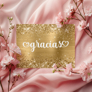Postal Corazones Lindos Dorados Brillantes Mis Quince Gra