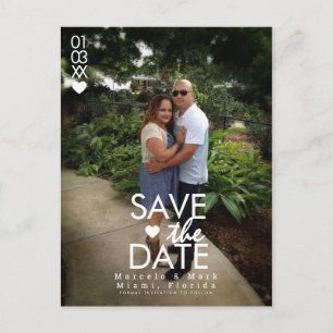 Postal Corazones Mínimos Ahorran La Postcarta De Fechas