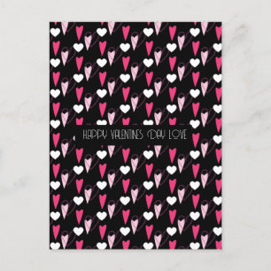 Postal Corazones Modernos Patrón Mixto Día de San Valentí