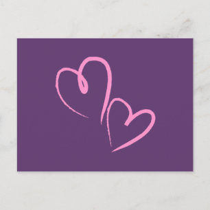Postal Corazones Morados Dibujados a Mano