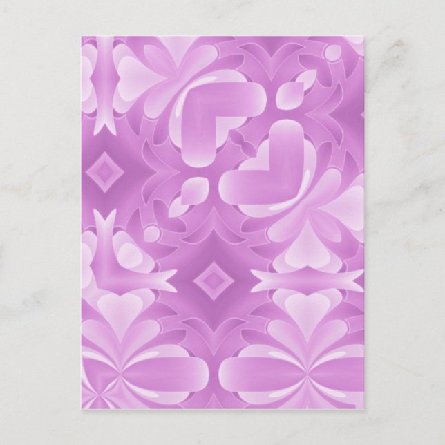 Postal Corazones Morados y Diamantes (Anverso)