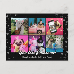 Postal Corazones negras personalizadas foto moderna