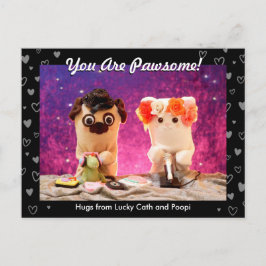 Postal Corazones negras personalizadas foto moderna