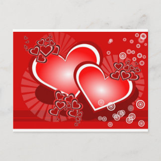 Postal Corazones por amor