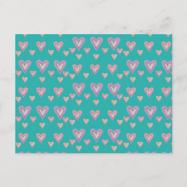 Postal Corazones postales, corazones de punto (Anverso)