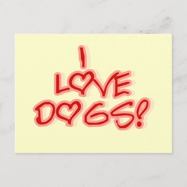 Postal Corazones que amo a los perros camisetas y regalos (Anverso)