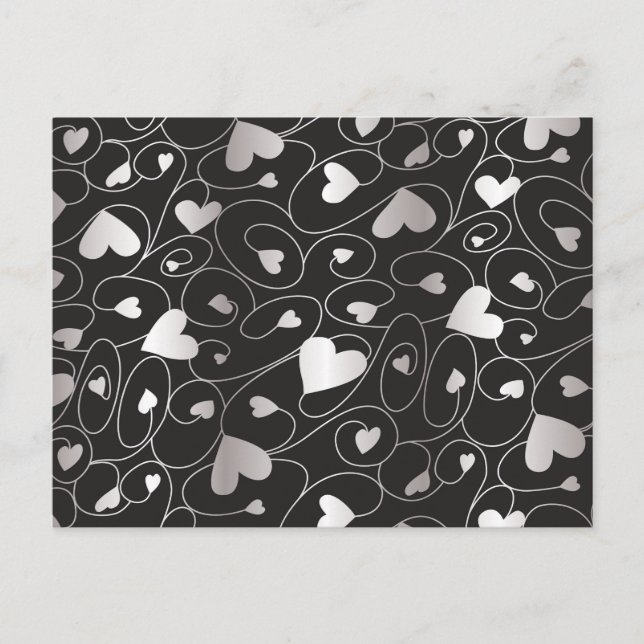 Postal Corazones rizados de plata (Anverso)