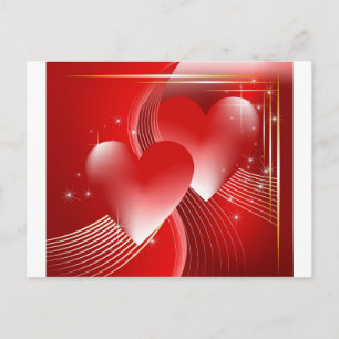 Postal Corazones Rojos