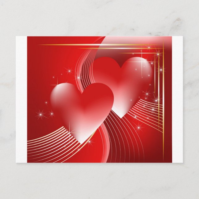 Postal Corazones Rojos (Anverso)