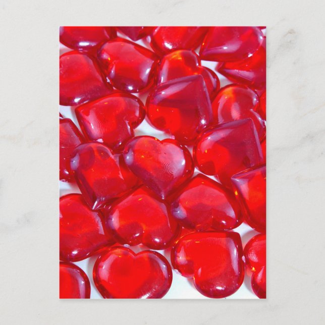 Postal Corazones rojos brillante (Anverso)