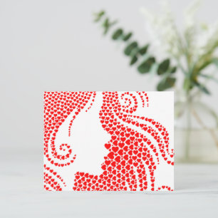 Postal Corazones rojos felices Día de San Valentín