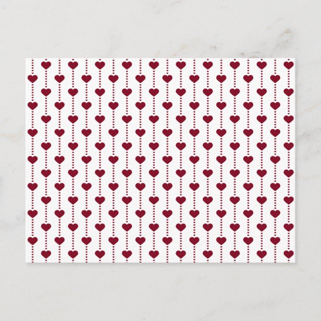 Postal Corazones rojos/patrón (Anverso)