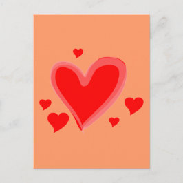 Postal Corazones rojos Paz destino de amor